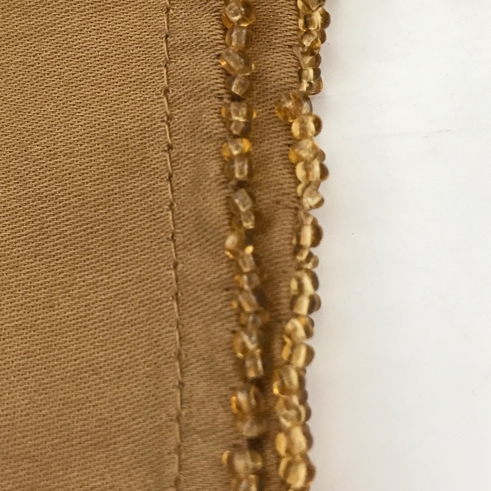 Cotton Beaded Cocktail Napkins Golden Tan Set of 12 - Picture 5 of 9